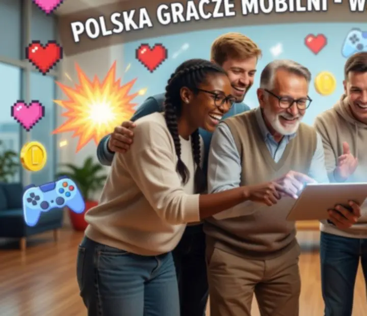Uśmiechnięci gracze mobilni dzielący się poradami do gier